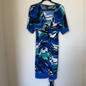 COPY - BCBGMaxazria Size M Faux wrap Bold Graphic Print dress
